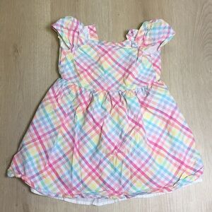 Gymboree Pastel Colorful Plaid Girl’s size 4T 100% Cotton Cap Sleeve Dress
